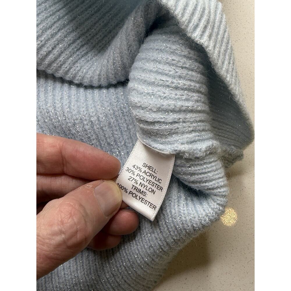 New Simply Southern Elliana Sweater Women’s Size L Large Light Blue Bows - Picture 6 of 7